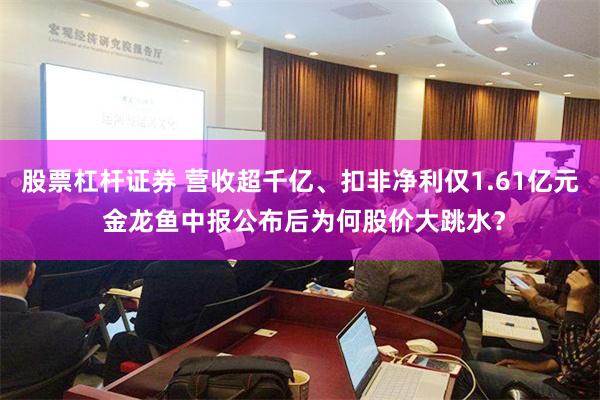 股票杠杆证券 营收超千亿、扣非净利仅1.61亿元 金龙鱼中报公布后为何股价大跳水？