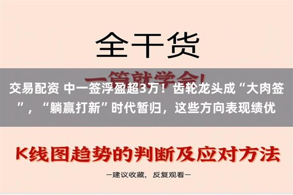 交易配资 中一签浮盈超3万！齿轮龙头成“大肉签”，“躺赢打新”时代暂归，这些方向表现绩优