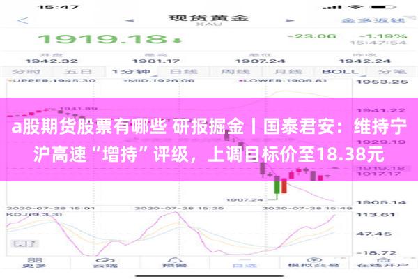 a股期货股票有哪些 研报掘金丨国泰君安：维持宁沪高速“增持”评级，上调目标价至18.38元